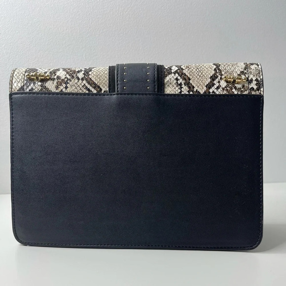 🛍️ 3/$40 Topshop Snakeskin Clutch  Purse Black Grey - Picture 4 of 11